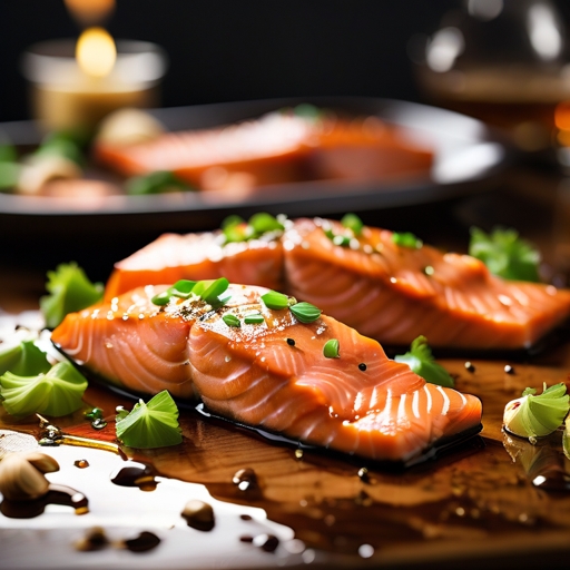 פילה סלמון בתנור עם רוטב סויה, דבש ושום קלוי