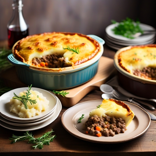 פאי רועים קלאסי עם בשר טחון ופירה זהוב מעליו