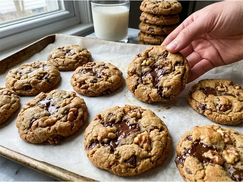 עוגיות שוקולד צ'יפס ואגוזים