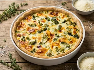 פשטידת ברוקולי וגבינות עשירה